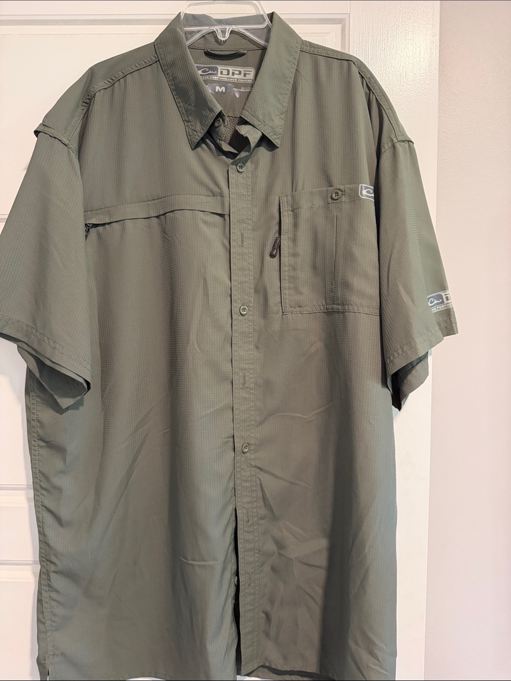 Drake Performance Fishing Short-Sleeve Outdoor Shirt - Olive